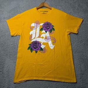 Popular Poison Shirt Men's Medium Yellow LA Graphic Short Sleeve